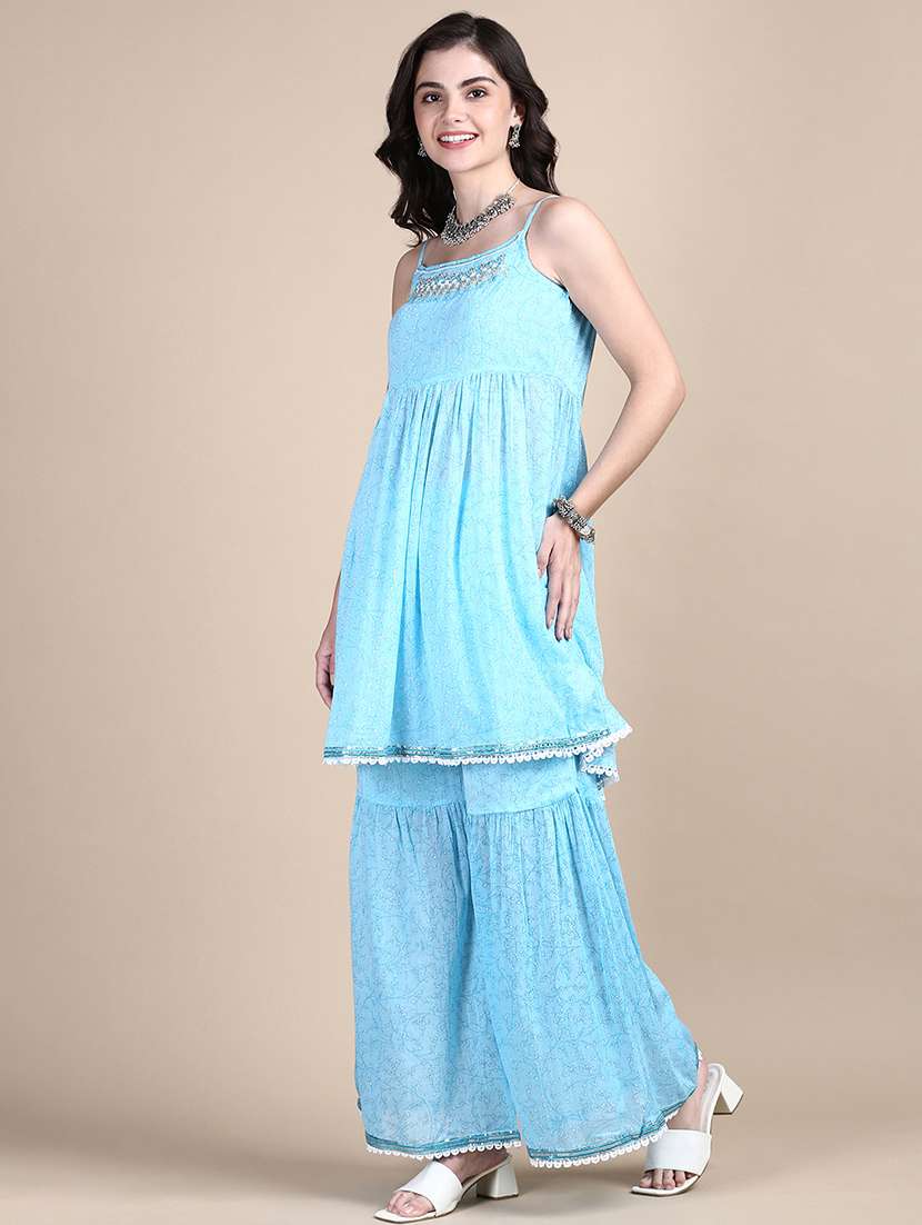 women floral kurta sharara set with dupatta - 21387687 -  Standard Image - 1