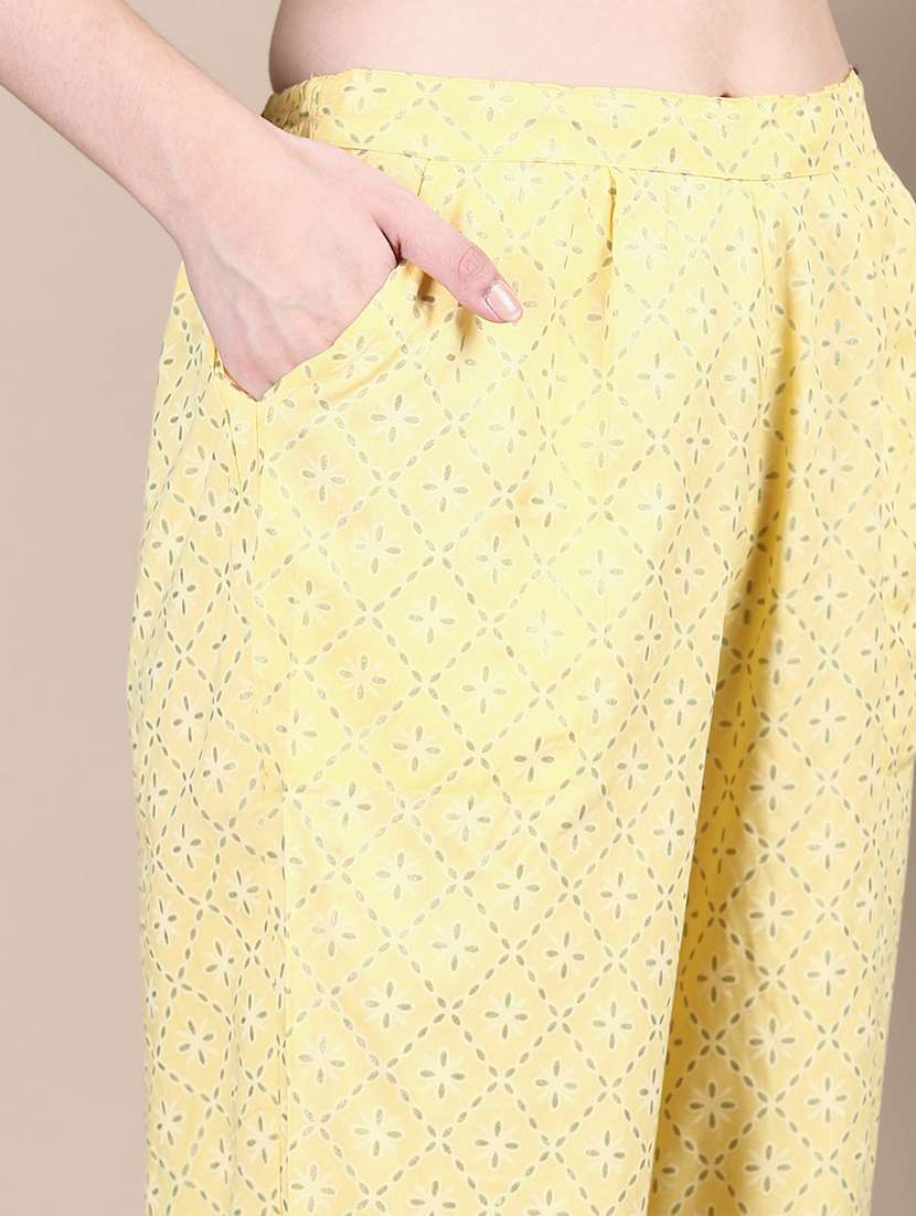 women yellow printed kurta pant set with dupatta - 21387691 -  Standard Image - 6