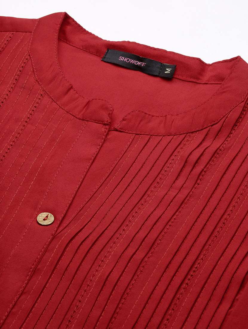 women three quarter sleeve a-line kurta - 21387751 -  Standard Image - 6