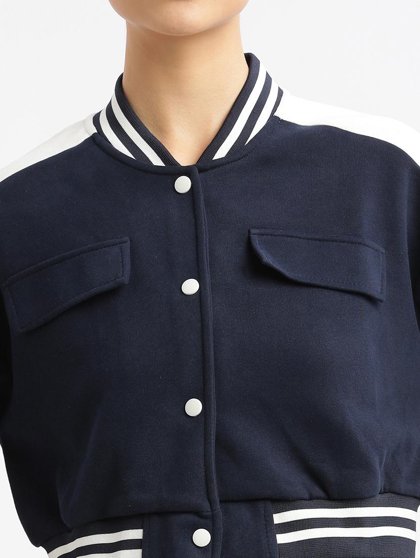 cotton varsity crop jacket - 21387781 - Standard Image - 6