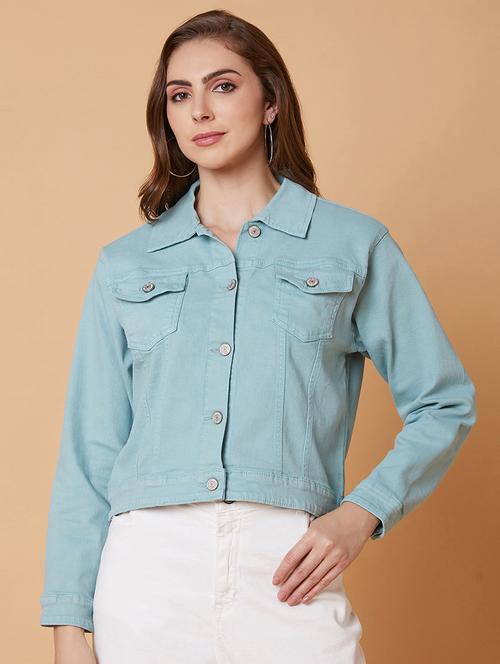 showoff women's light blue denim jacket - 21387790 - Standard Image - 0