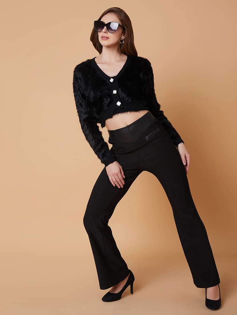 women black fur cardigans with inner slip - 21387800 -  Standard Image - 4