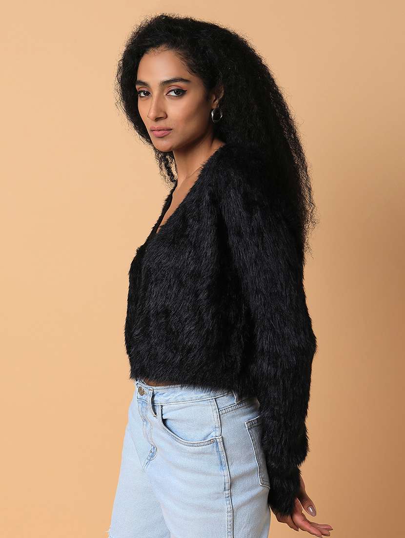 women black acrylic cardigan - 21387809 -  Standard Image - 1