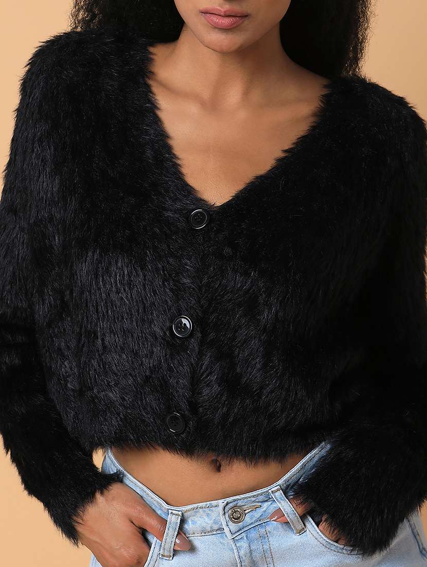 women black acrylic cardigan - 21387809 -  Standard Image - 6