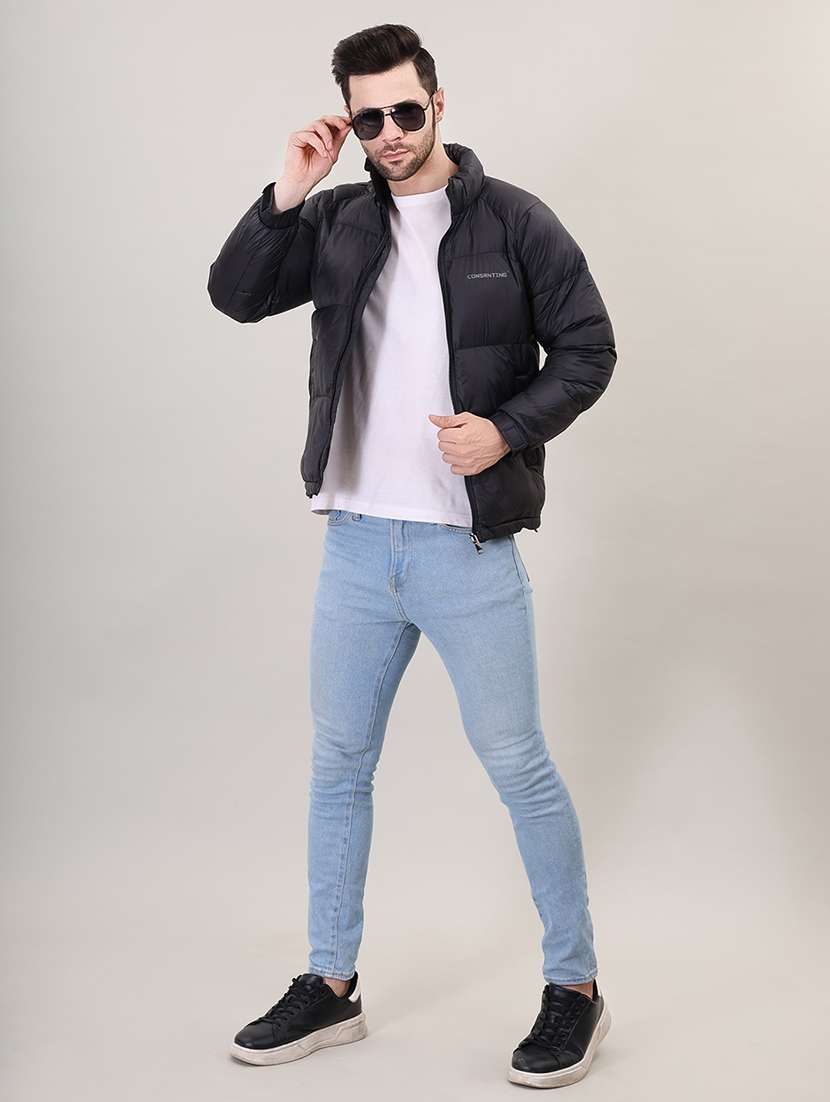 men solid bomber jacket - 21387974 - Standard Image - 4