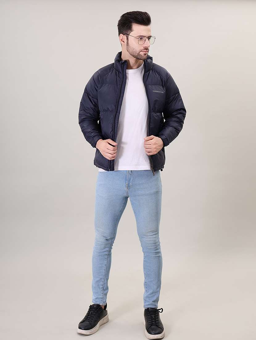 men solid bomber jacket - 21387976 - Standard Image - 4