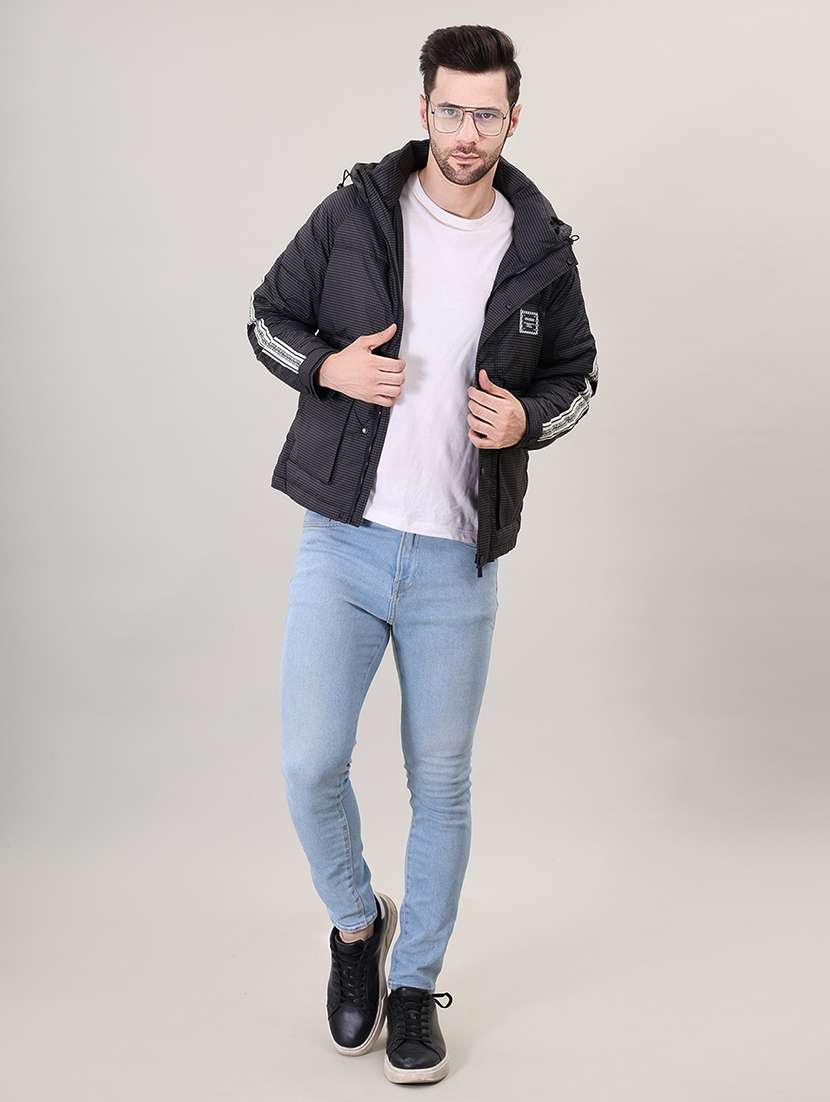 men checkered taped bomber jacket - 21387987 - Standard Image - 4