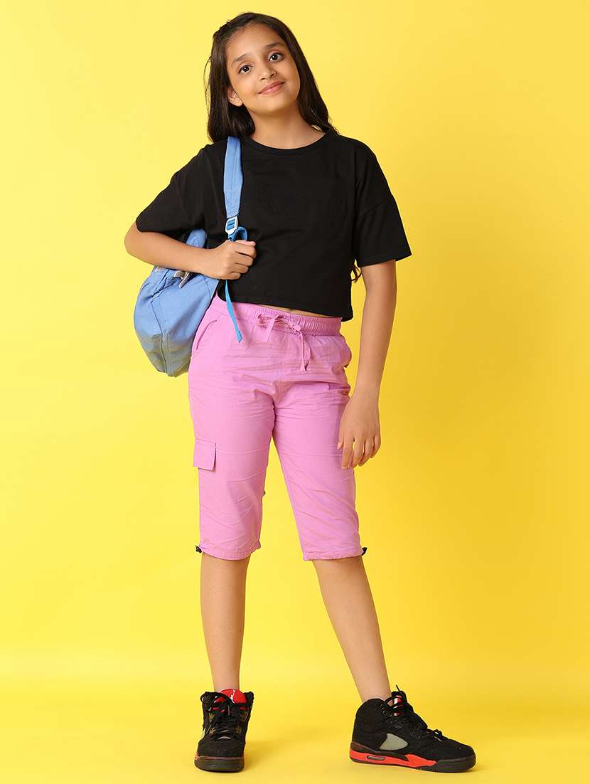 girls lavender solid three fourth - 21388061 -  Standard Image - 4