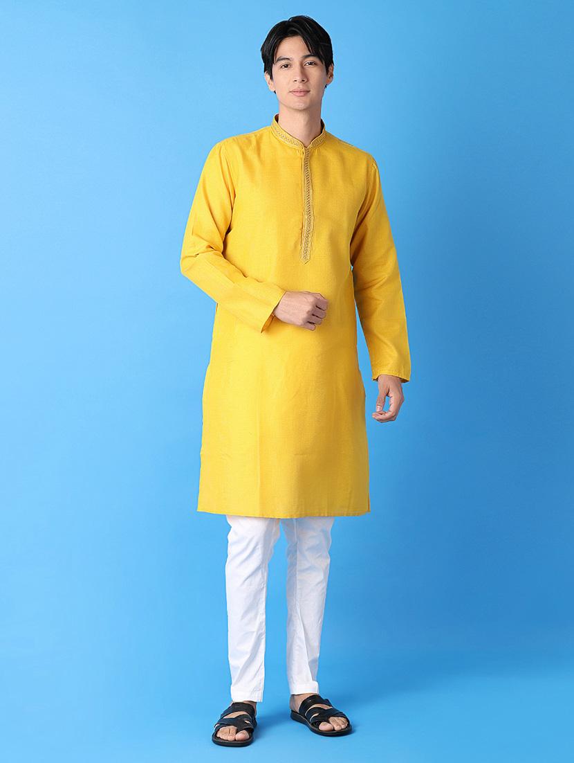 men solids kurta pyjama ethnic wear set - 21388081 -  Zoom Image - 0