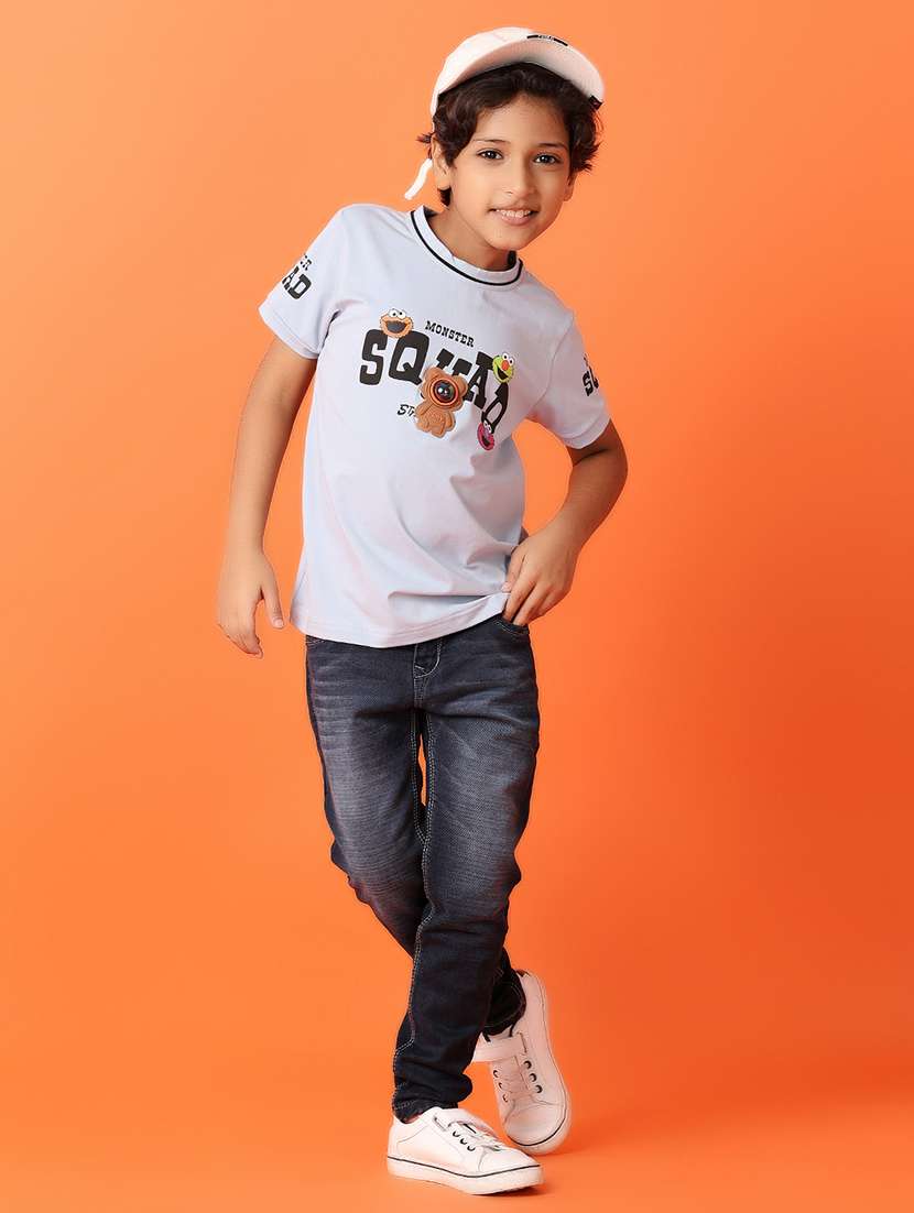 boys round neck typographic t-shirt - 21388096 - Standard Image - 4