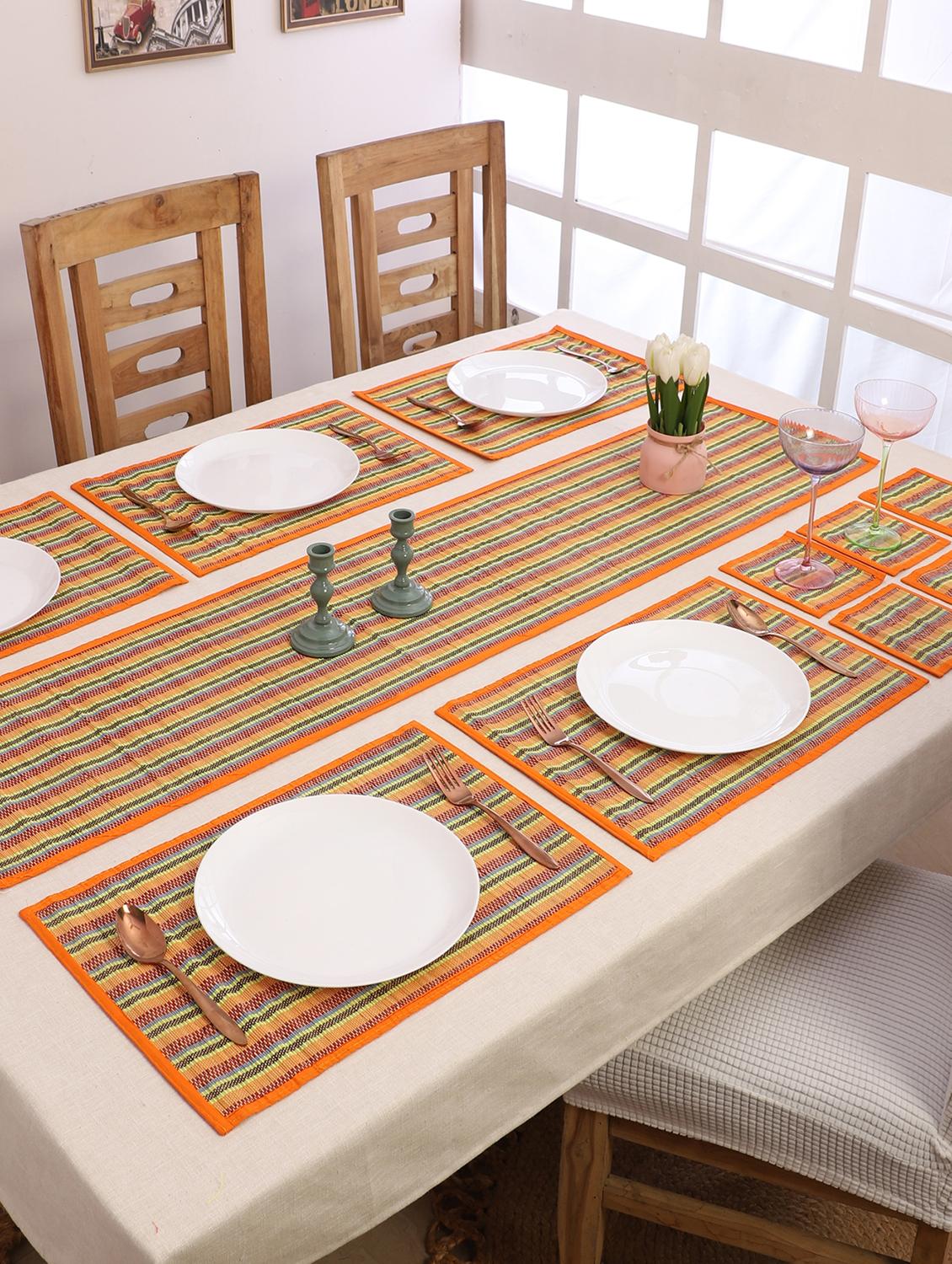 silpakarman bamboo placemats - orange  (set of 06)