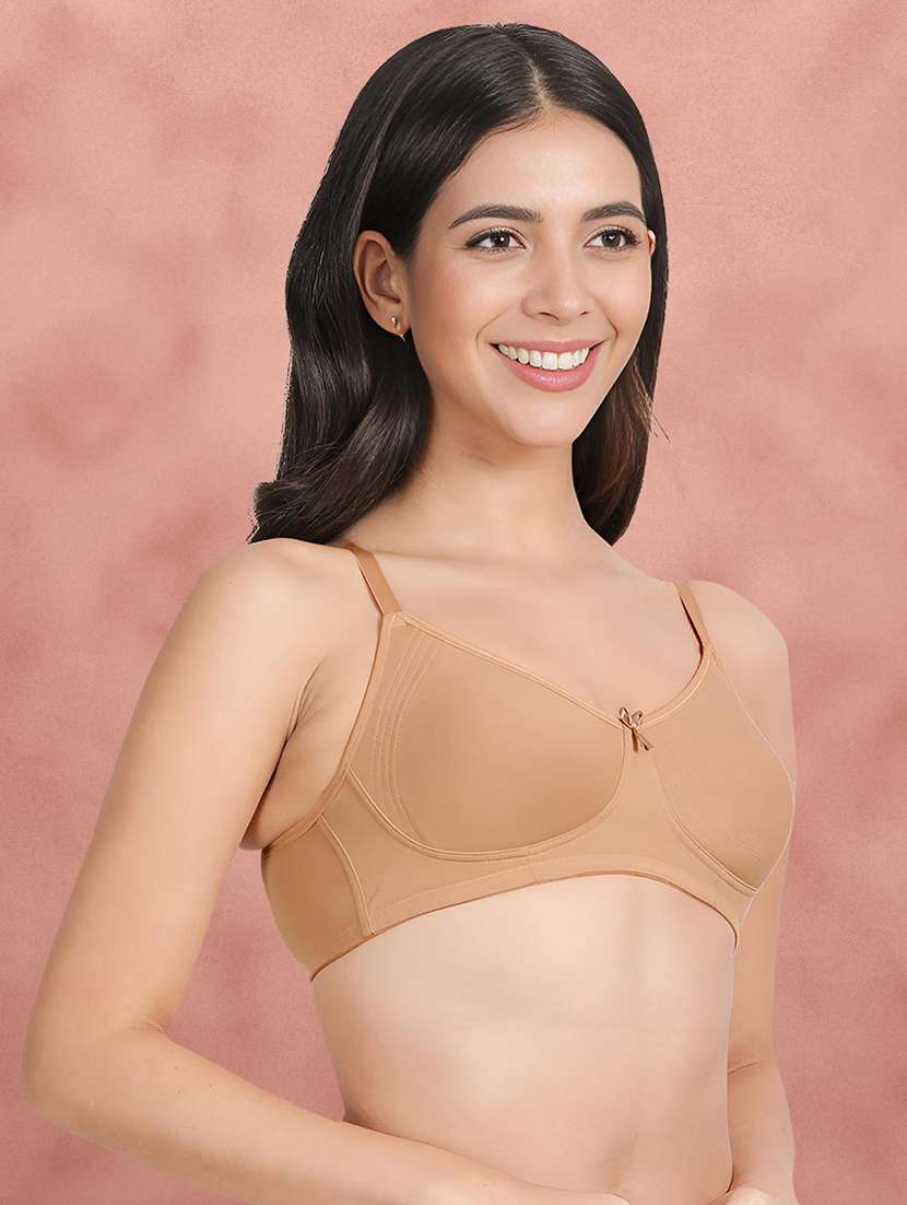 beige solid t-shirt bra - 21388468 -  Standard Image - 1