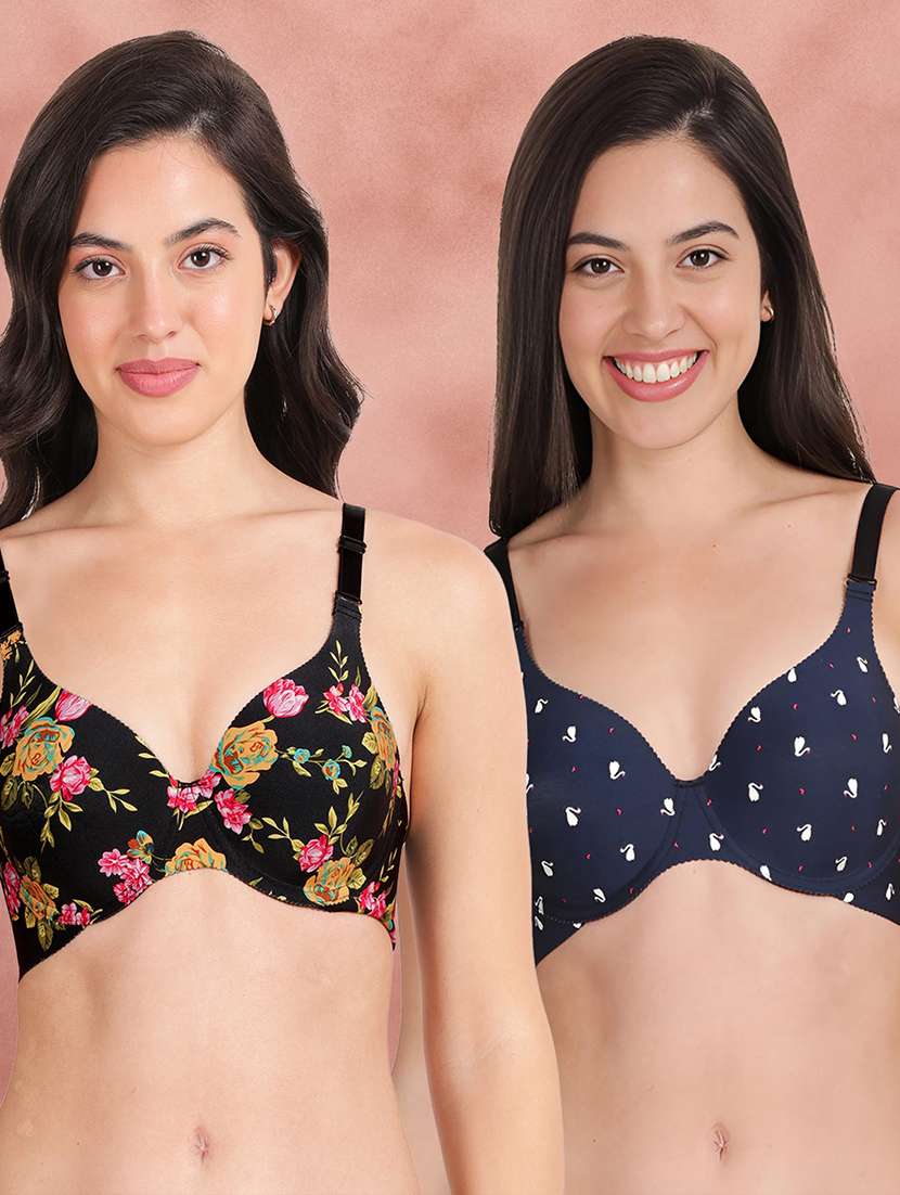 pack of 2 printed multi colored t-shirt bra - 21388528 - Zoom Image - 0