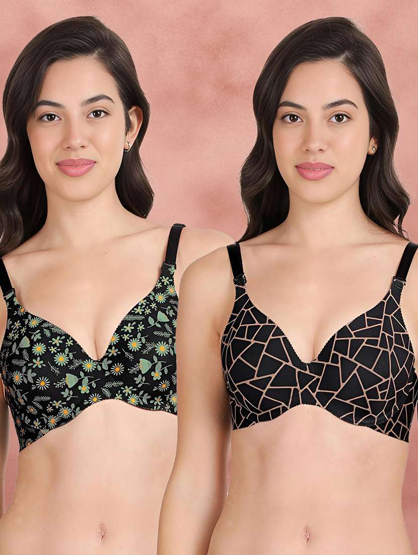 women pack of 2 t-shirt bra combo