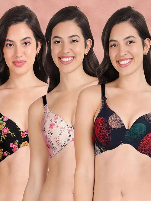 pack of 3 printed bra combos - 21388613 -  Standard Image - 0