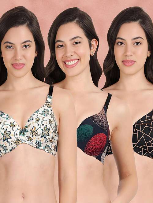 Pack Of 3 Printed Bra Combos