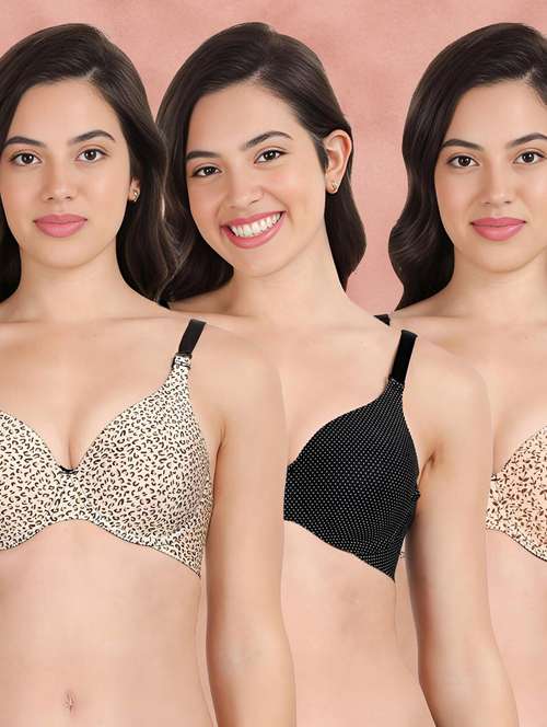 pack of 3 printed bra combos - 21388954 - Standard Image - 0