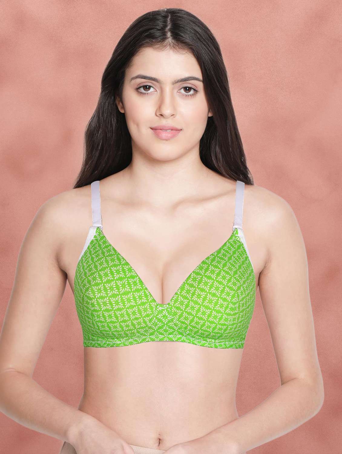 green cotton tshirt bra