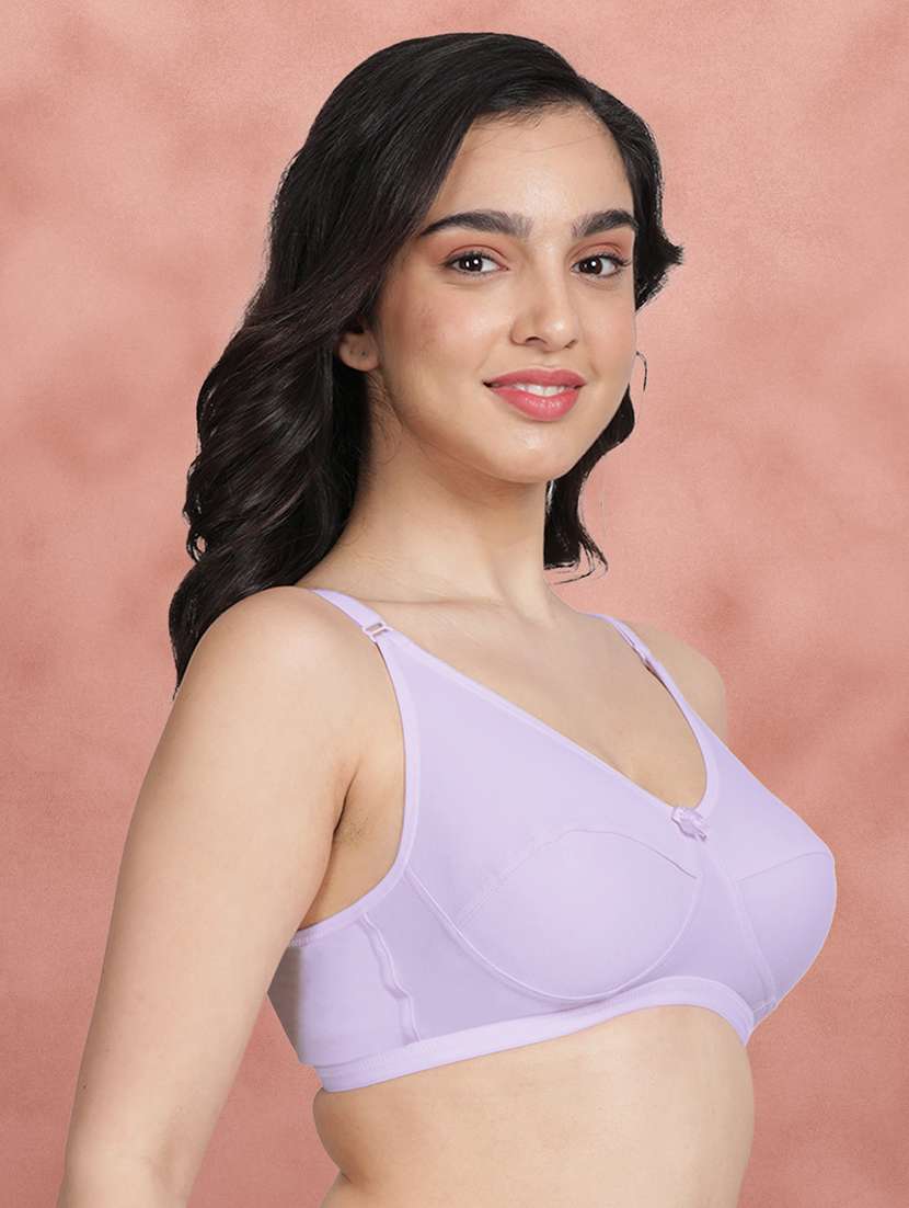 lavender solid regular bra - 21388983 - Standard Image - 1