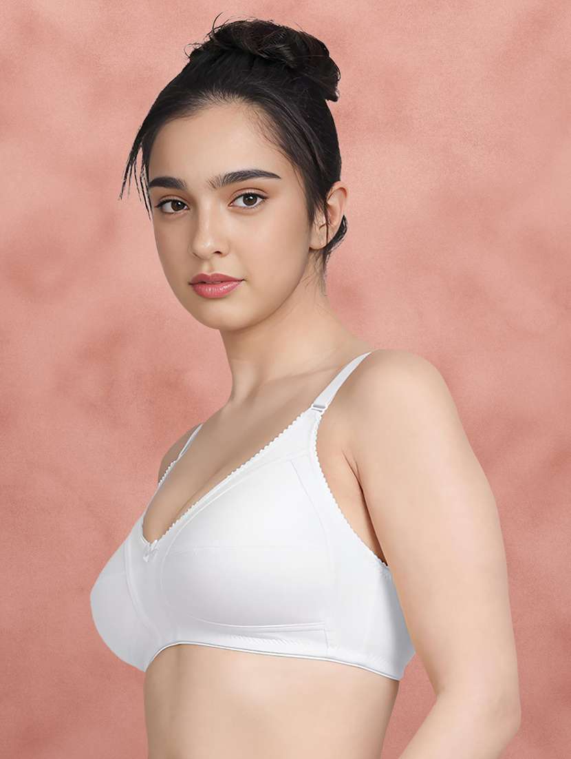 white solid regular bra - 21388988 - Standard Image - 1