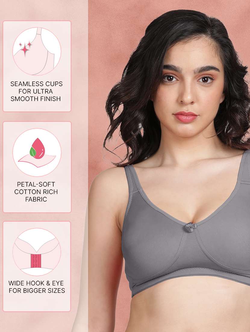 women pack of 3 solid regular bra - 21388998 - Standard Image - 1