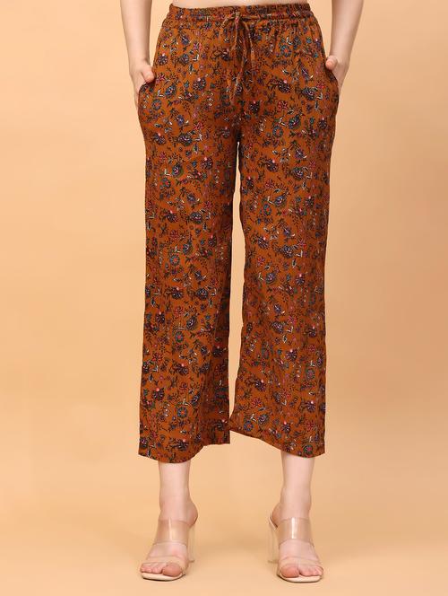women printed rayon trouser - 21389113 - Standard Image - 0