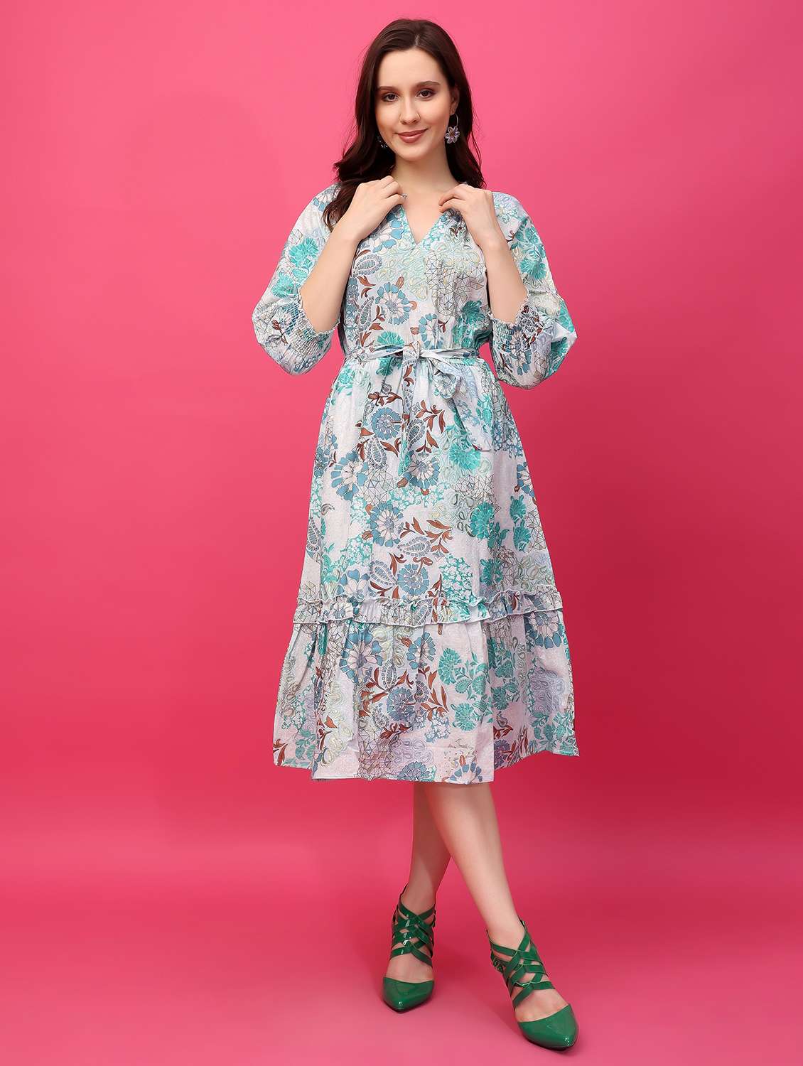 women printed tiered dress - 21389126 - Zoom Image - 0
