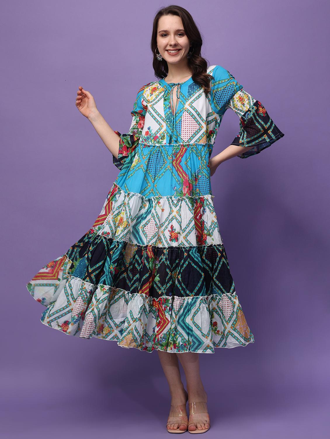 multicolored printed straight dress - 21389131 - Zoom Image - 0
