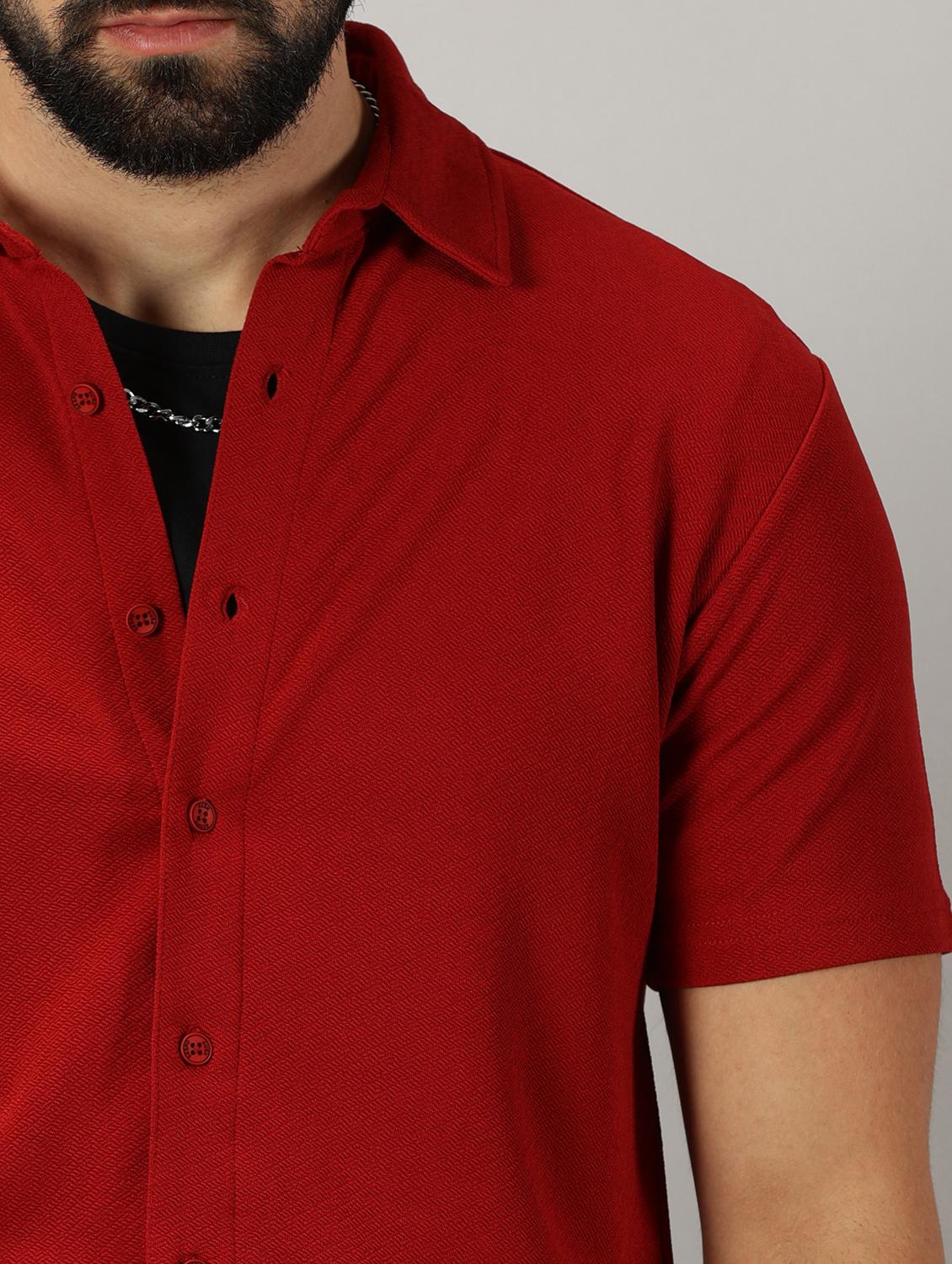 red solid cotton casual shirt - 21389157 - Standard Image - 4