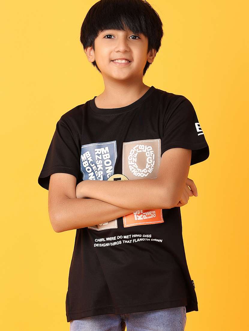 boys graphic print round neck t-shirts - 21389805 -  Standard Image - 1