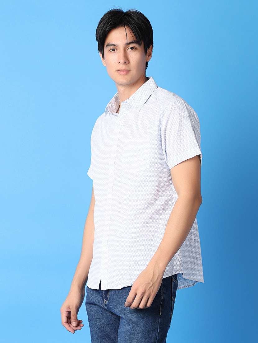 men printed short sleeves casual shirt - 21389826 -  Standard Image - 1