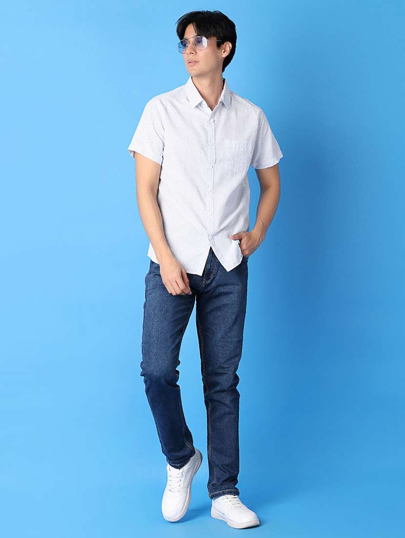 men printed short sleeves casual shirt - 21389826 -  Standard Image - 4