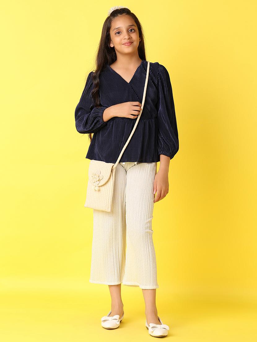 girls navy blue solid top - 21389829 - Standard Image - 4