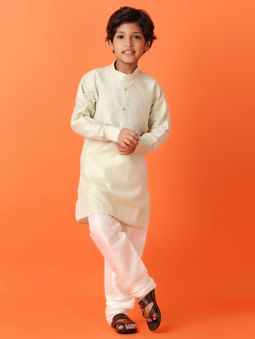 Boys Neo Mint Long Sleeve Kurta Set - 21389842 -  Standard Image - 1