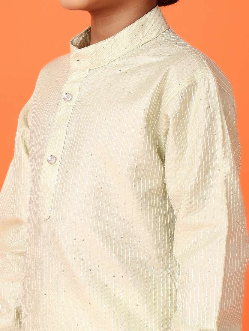 Boys Neo Mint Long Sleeve Kurta Set - 21389842 -  Standard Image - 4