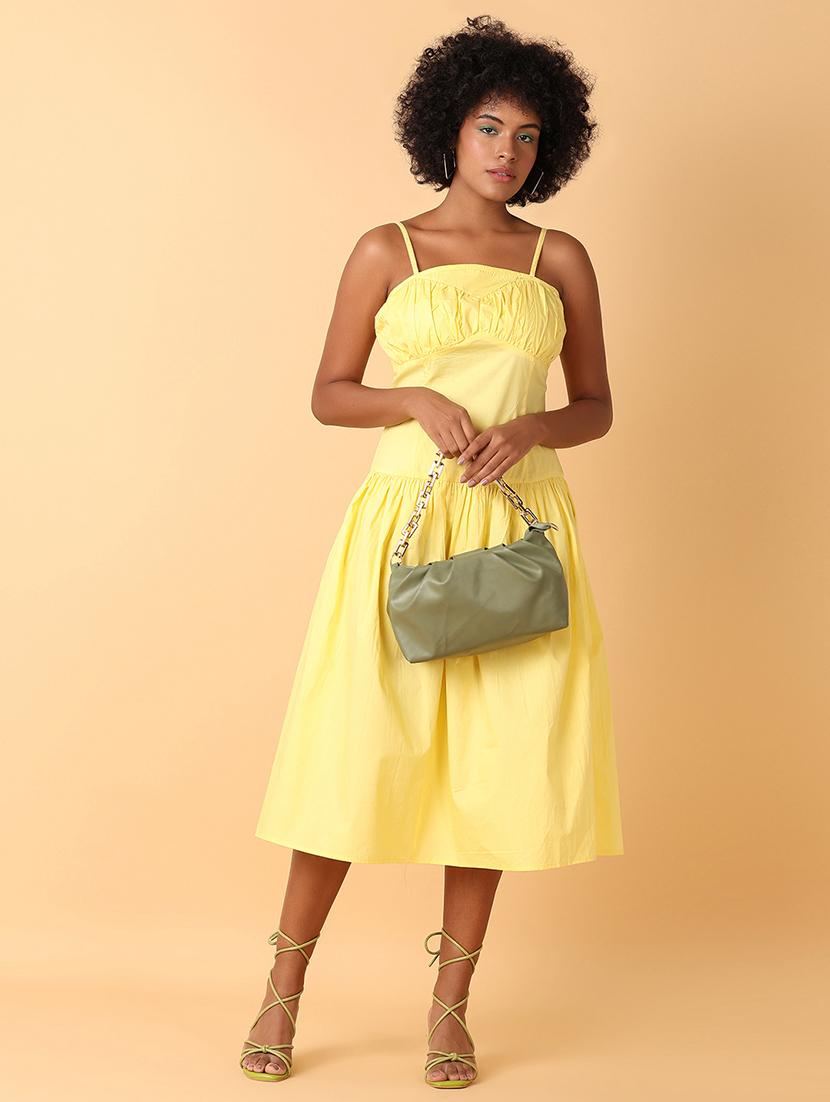 women solid cotton a-line dress - 21389853 -  Zoom Image - 0