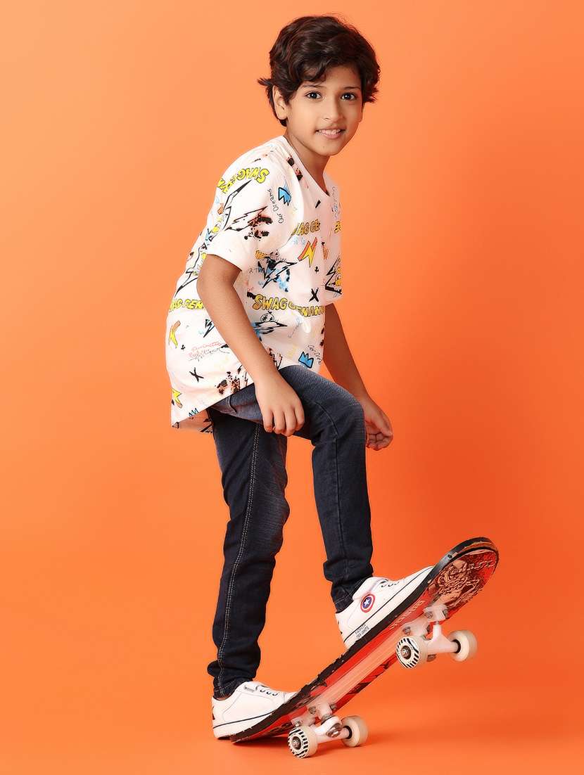 boys white printed cotton t-shirt - 21389892 -  Standard Image - 4