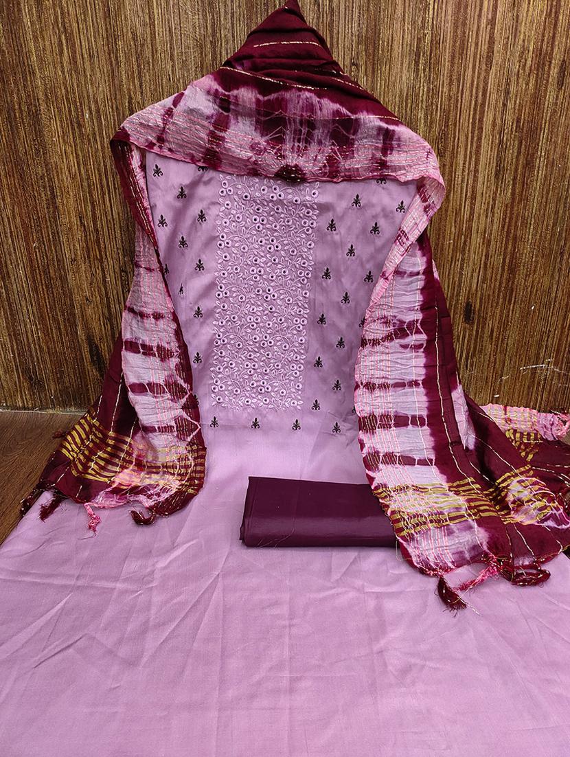 women embroidered unstitched suit set - 21390506 -  Standard Image - 1