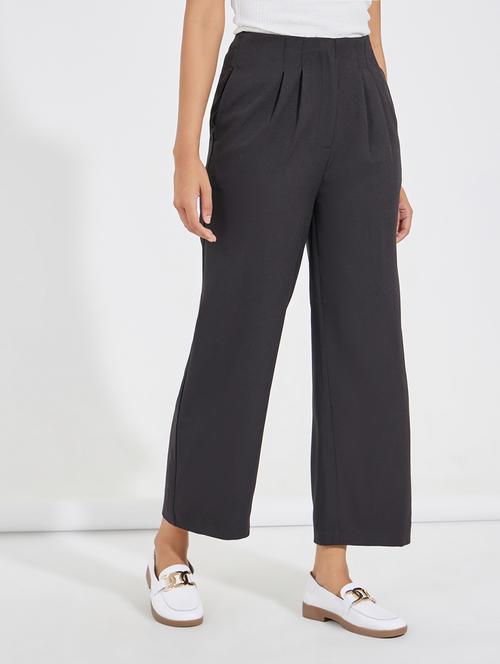 women black polyester wide leg trouser - 21390746 -  Standard Image - 0