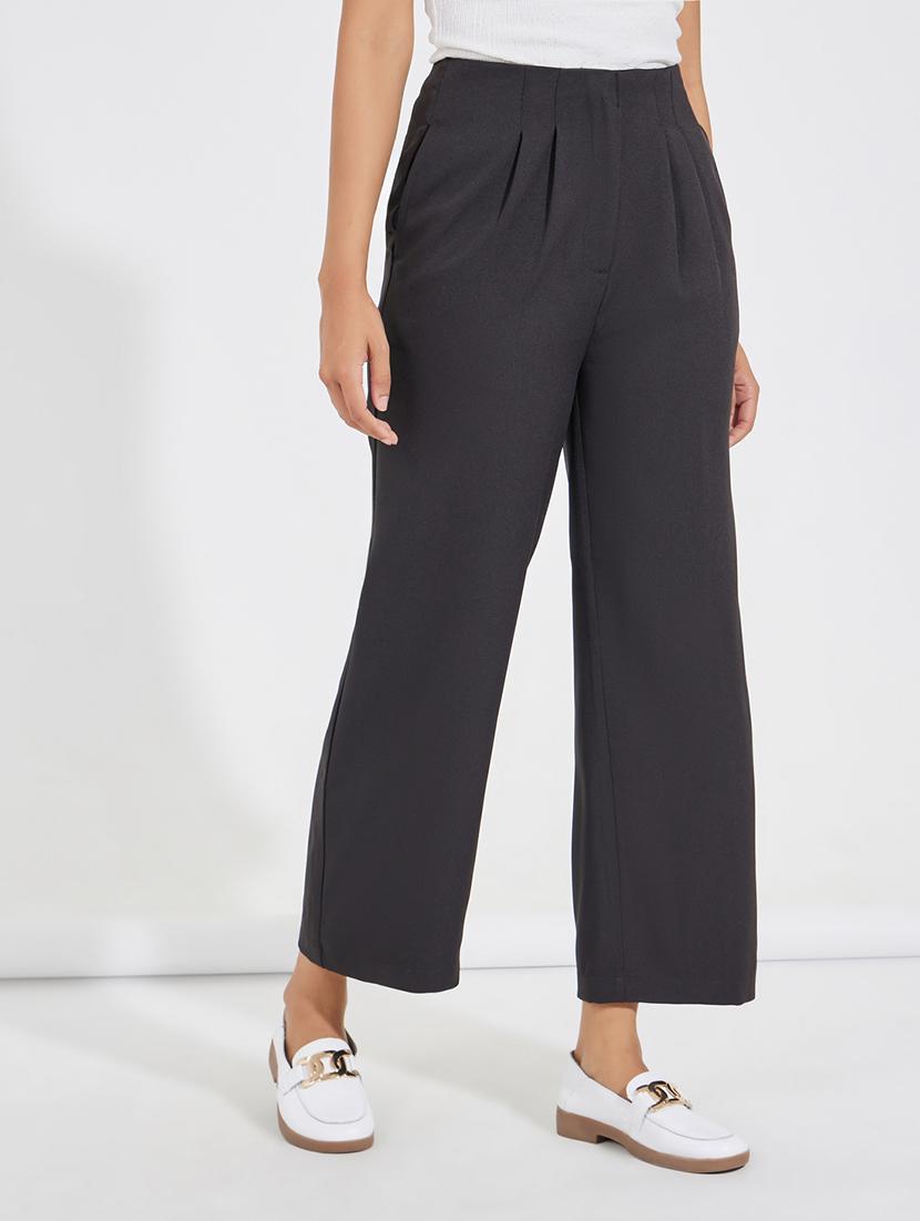 women black polyester wide leg trouser - 21390746 -  Zoom Image - 0
