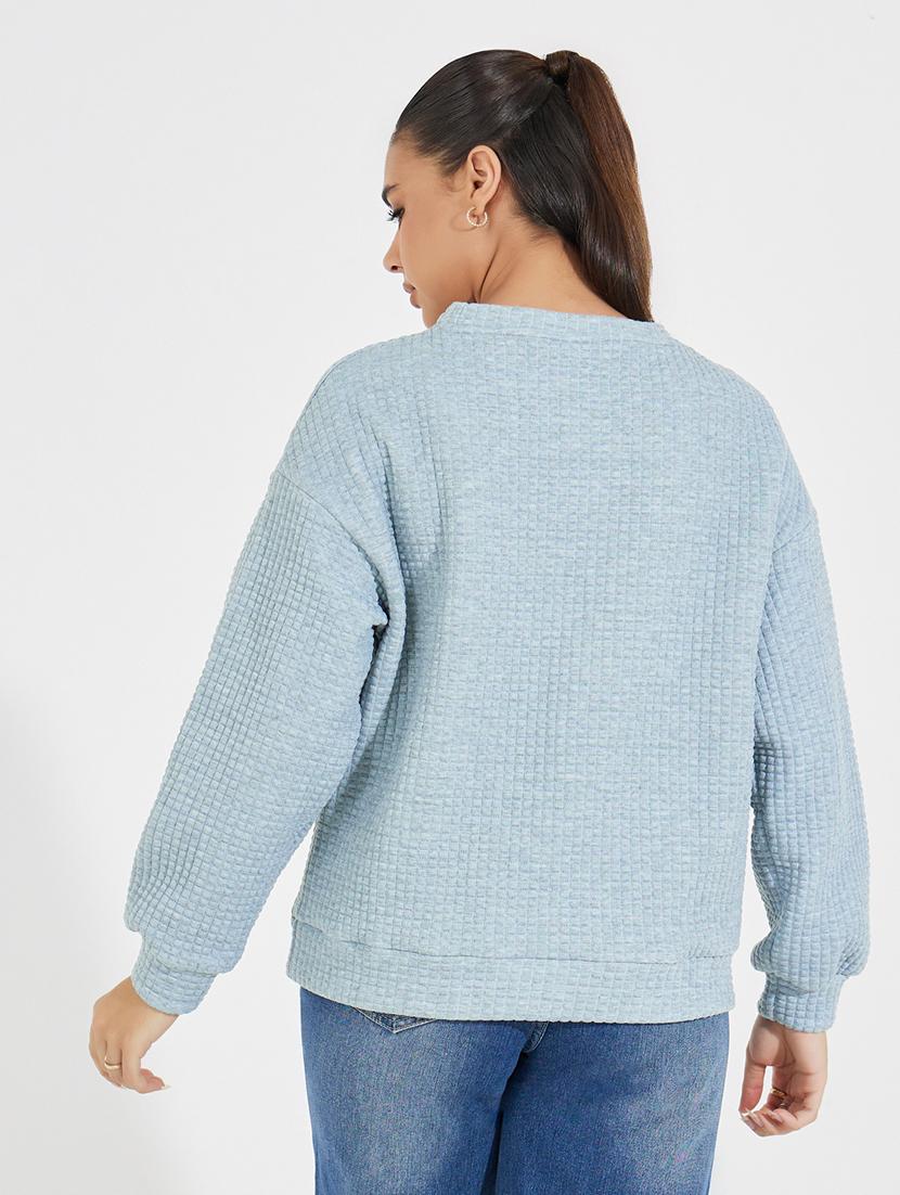women self design long sleeve pullover - 21390813 - Standard Image - 1