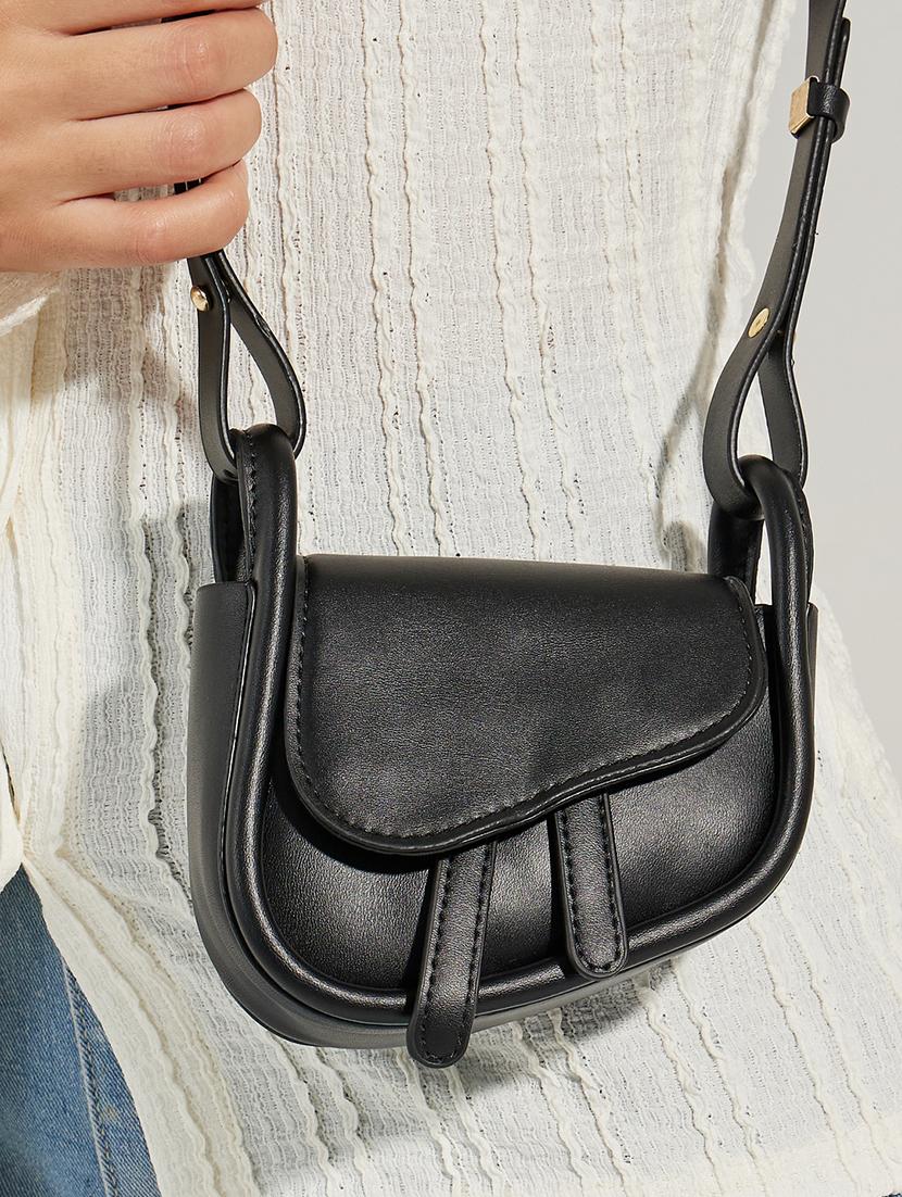women black pu sling bag - 21390841 - Standard Image - 4