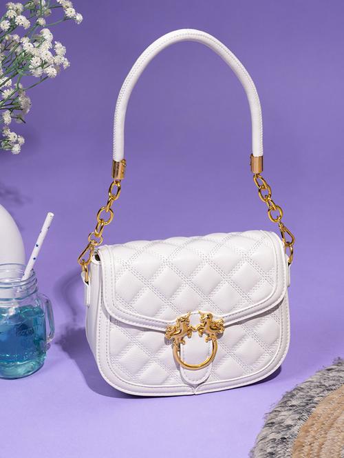 women white pu handbag - 21390846 -  Standard Image - 0