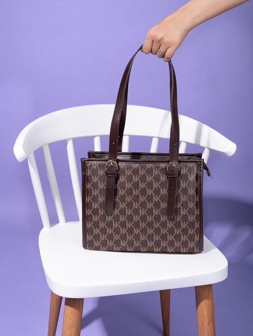 women brown pu handbag - 21390847 - Standard Image - 0