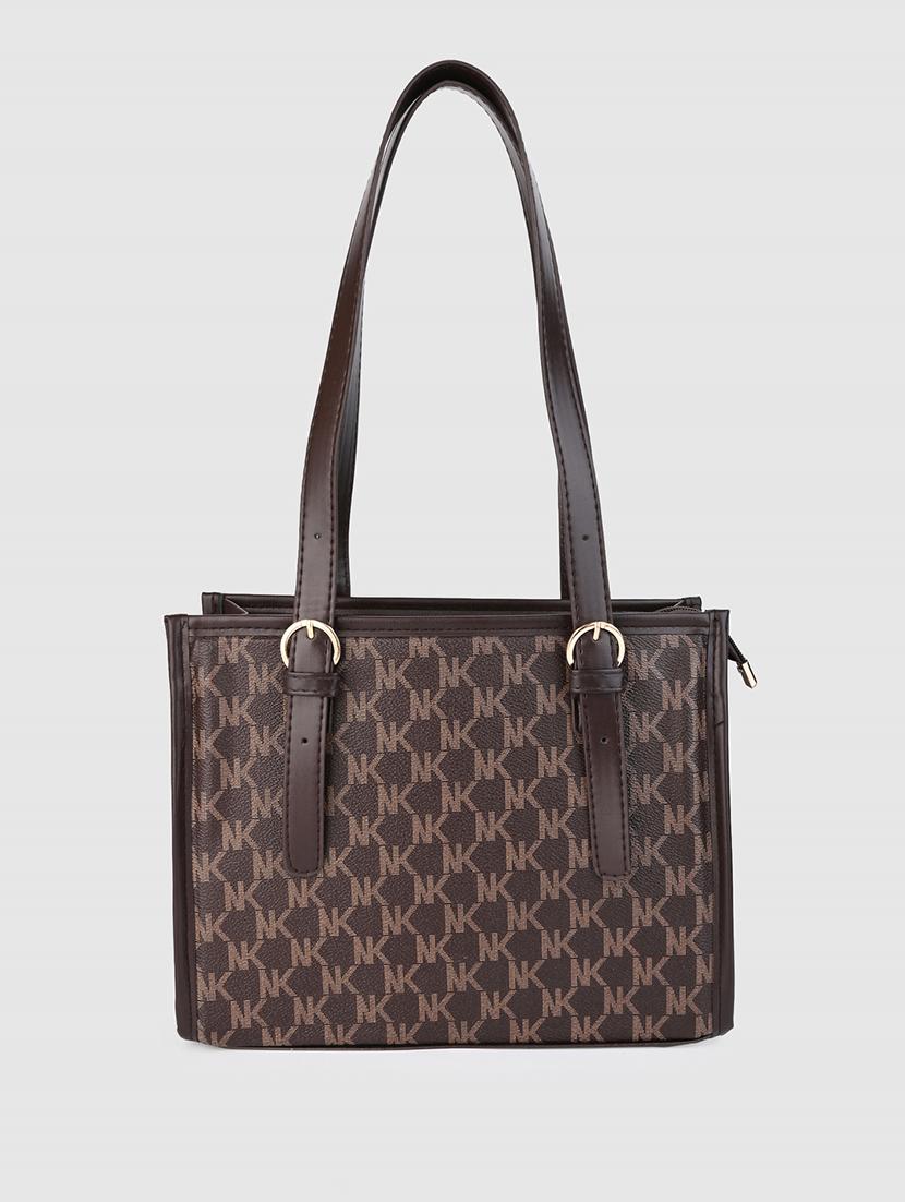 women brown pu handbag - 21390847 -  Standard Image - 1