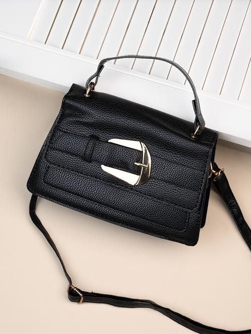 black pu sling bag - 21390861 - Standard Image - 0