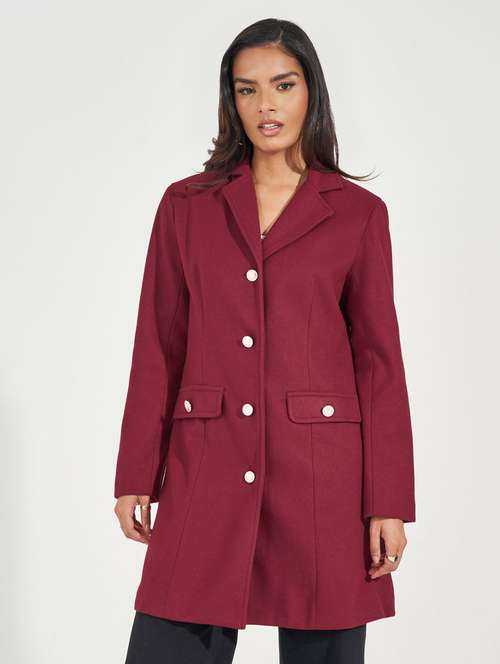 women solid long sleeve trench coat - 21390870 -  Standard Image - 0