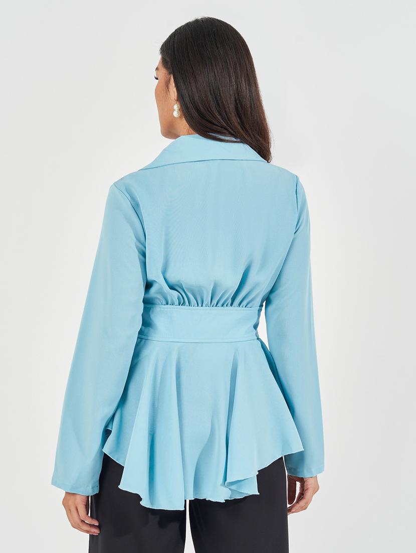 women pleated hem button detail blazer  - 21390879 -  Standard Image - 1