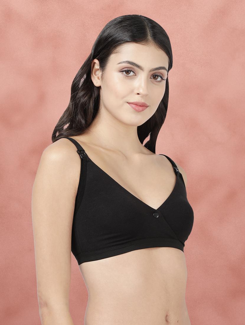 women solid cotton t-shirt bra - 21391062 -  Standard Image - 1
