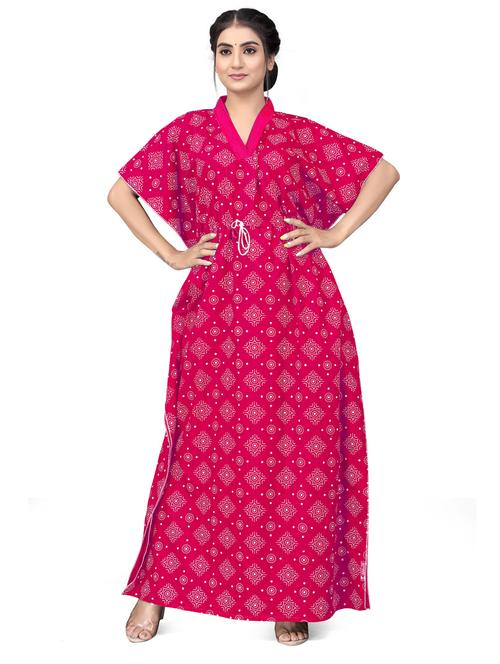 women short sleeve printed maxi kaftan - 21391085 - Standard Image - 0